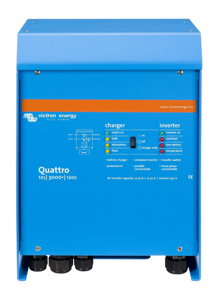 Victron Energy Quattro 12/3000/120-50/50 inverter/töltő